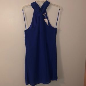 Royal blue high neck dress